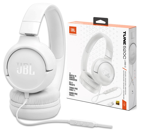 Auricular Vincha Bluetooth JBL Tune 520C Blanco (ORIGINAL)