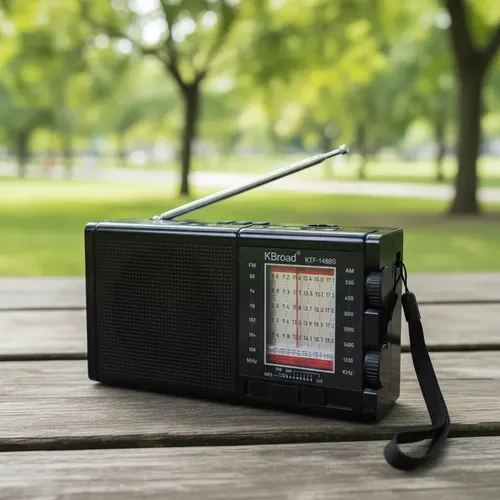 Radio KTF-1489S BT FM AM Usb Sd Aux 8 Bandas Panel Solar Linterna Recargable Retro Vintage
