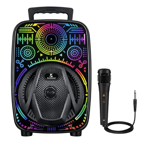 Parlante Portatil 8" BT Karaoke con Microfono Micro Sd Usb Aux Fm RS-880 (33x22cm)