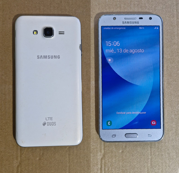 Celular Samsung J7 J700M 16gb Blanco (usado detalle en tapa)