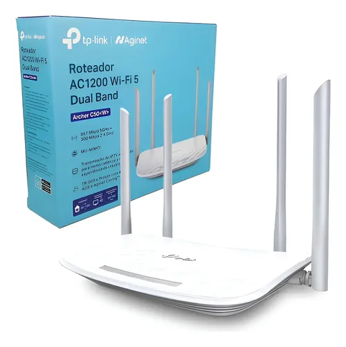 Router Wifi 5 Dual 300+867mbps Archer C50W AC1200 TP-link 4 antenas