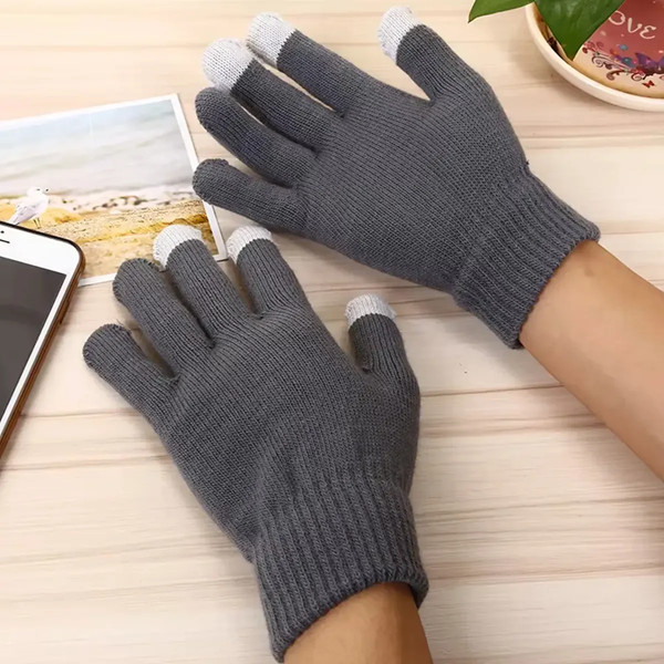 Guantes de Invierno Liso Adulto con Tactil (colores surtidos)