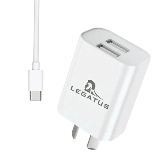 Kit Cargador 2 en 1 Legatus Tipo C Carga Rapida 5.0A doble usb