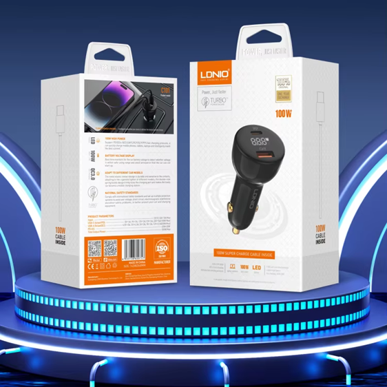 Cargador 12V Usb PD + QC4+ 100W LDNIO C101