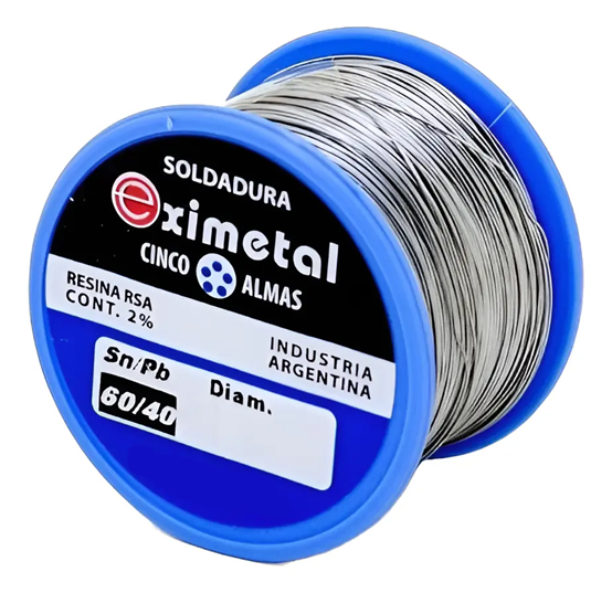 Estaño para Soldar 40% Eximetal Carretel 2mm x 250g