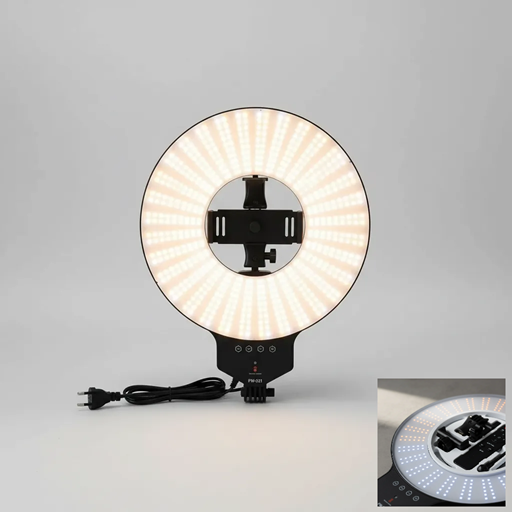 Aro Led tipo Panel con Soporte para Celular 3 modos y Regulador de Intensidad 45cm FW-451
