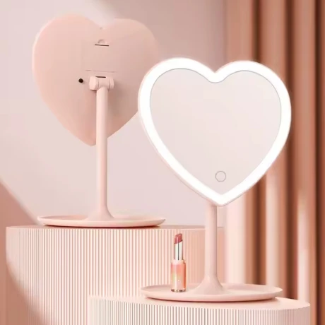 Espejo Led Corazon con Base 3 modos a Pila (3 AAA no icluidas)