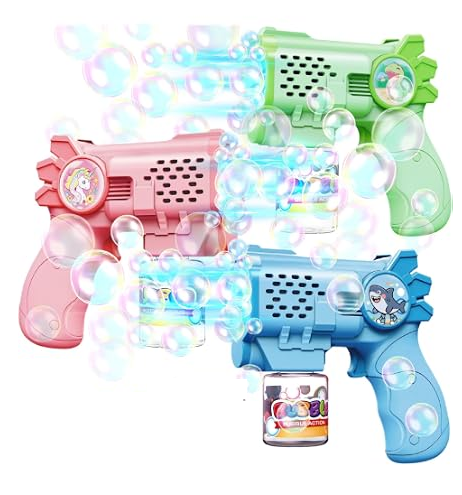 Pistola de Multiburbujas Burbujero con Luces Animadas a Pilas (4 AA no inlcuidas)