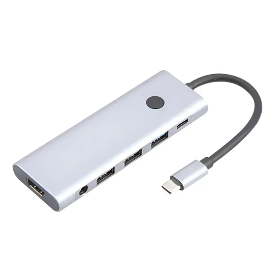 Hub Tipo C con 9 puertos Usb HDMI PD Audio BYL-2410