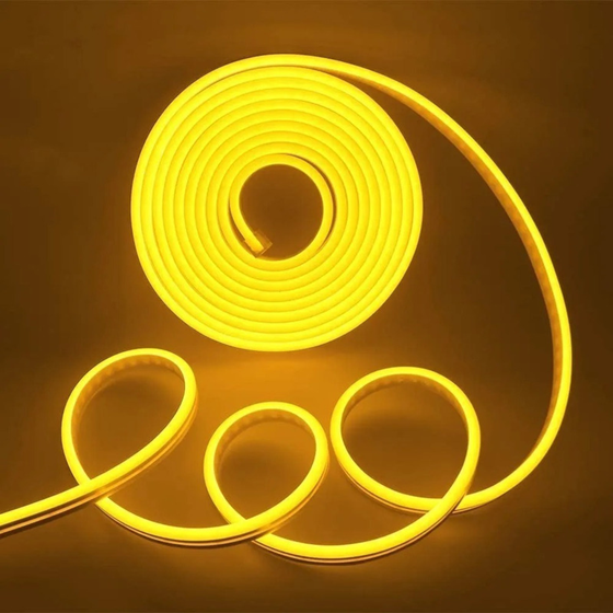 Kit Tira Led Neon Flexible con Fuente 5A 12v 5m Amarilla