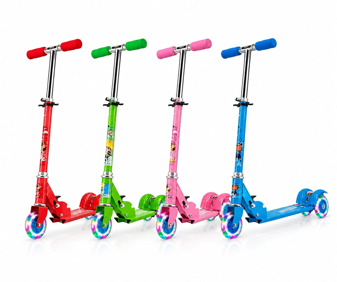 Monopatin Scooter Plegable 3 Ruedas Infantil con Luces
