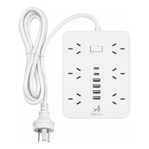 Zapatilla Toma Corriente Royalcell 6 tomas + 4 Usb + 2 PD 2m