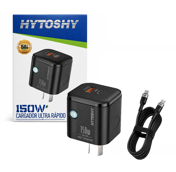 Kit Cargador 2 en 1 Tipo C Carga Rapida Usb + PD 150w 1m