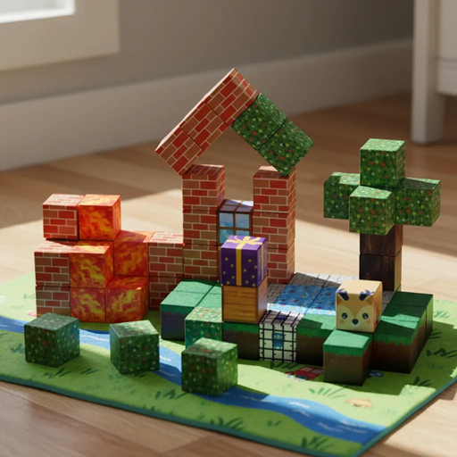 Juego de Bloques Magneticos Minecraft 64pcs
