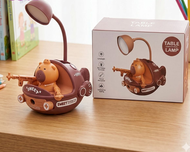 Mini Lampara Velador Led Capibara en Submarino Recargable
