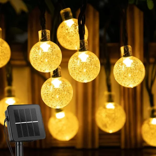 Guirnalda Kermese Solar 8 modos con 30 Luces (2cm) Blanco Calido 5m