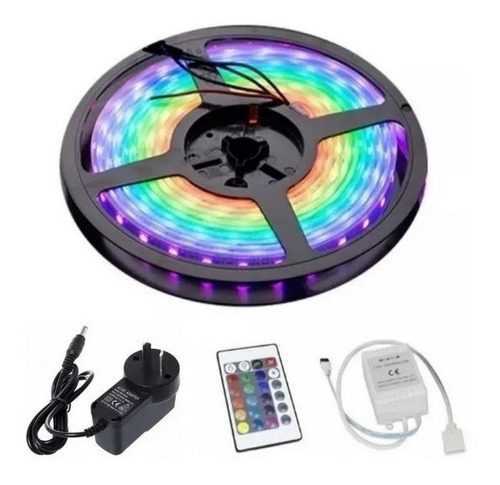 [0723540566545 7796350516089] Kit Rgb Tira Led 2835 Exterior con Fuente 1A y Controladora 5M