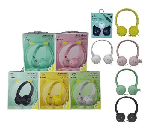 [0723540566682 AR1123] Auricular Vincha Manos Libres Gatito colores pastel