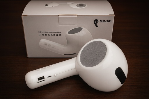 [6290132570302] Parlante con forma Auricular Airpods FM Usb Micro SD MM-301