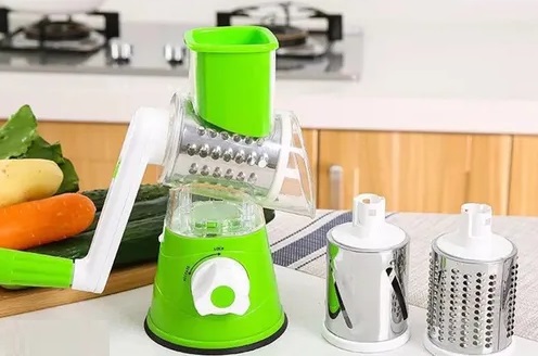 [500137 481527 873127 CY-806] Mandolina Rallador Manual Cortador Verduras con 3 Chuchillas Acero