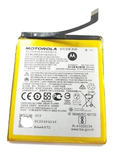 [B1004 718293121637] Bateria Motorola Moto G7 Play Xt1952 Moto One Xt1941 JE40 Original
