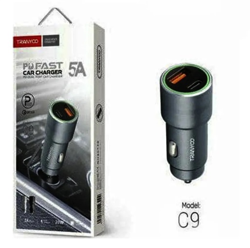 [6970791123414] Cargador 12v doble Usb Tipo C 5a Qc3.0 Carga Rapida Tranyoo C9