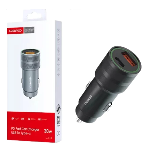[6970791123414] Cargador 12v doble Usb Tipo C 5a Qc3.0 Carga Rapida Tranyoo C9