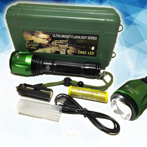 [502231] Linterna Tactica Recargable con Estuche Rompe Cristal LN450