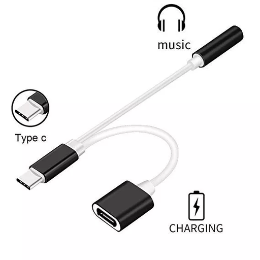 [500853] Adaptador Tipo C a Mini Plug 3.5mm Cargador Auxiliar OTG &