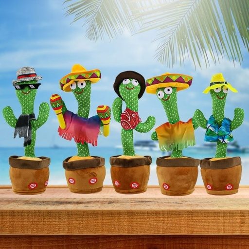 [502334 227284] Juguete de Cactus Luminoso Baila Canta y Repite Voz Tik Tok