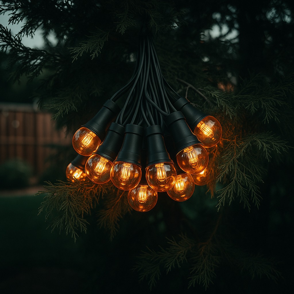 [502559] Guirnalda Kermese con 10 focos incandescentes blanco calido exterior 10m