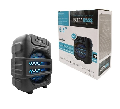 [0729208241410] Parlante Portatil BT 6.5" Usb Micro Sd Fm GTS-1398 (22x18x10cm)