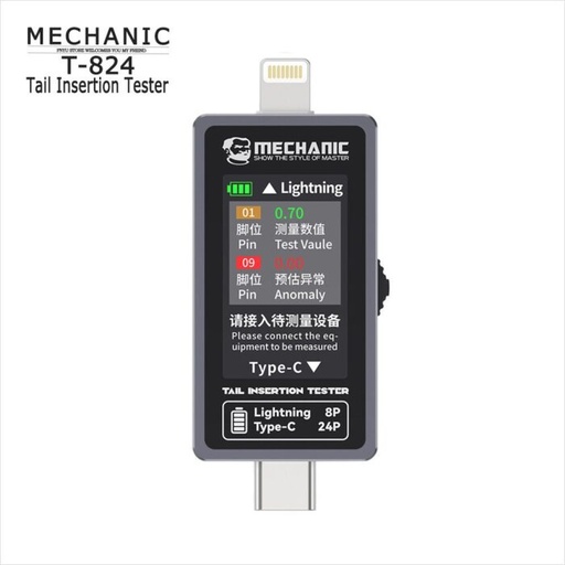 [6942174890015] Doc test Detector de Inserción de Pin de Carga Mechanic T-824