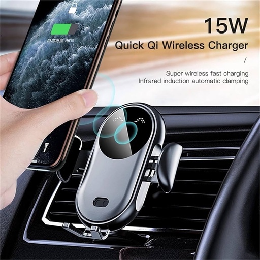 [6290132587904] Soporte Universal de celular o GPS  Magnetico Auto Iman Regulable 15W QI  ZC-C6