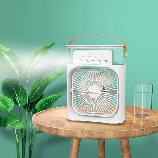 [504078 6974568121641] Ventilador Humidificador Usb con Inclinacion y Luces (16x21cm)