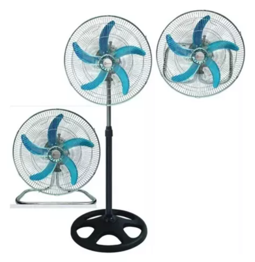[6933268810224 7798185861910] Ventilador Industrial 18" de pie piso y pared 3 en 1 Star Vision / Hytoshy (5 aspas)