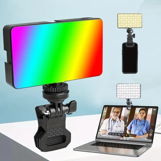 [504123 LED-83003 LED-HX1507] Flash Portatil Celular Selfie Luz Led Recargable RGB LED-83003 (12x7cm)