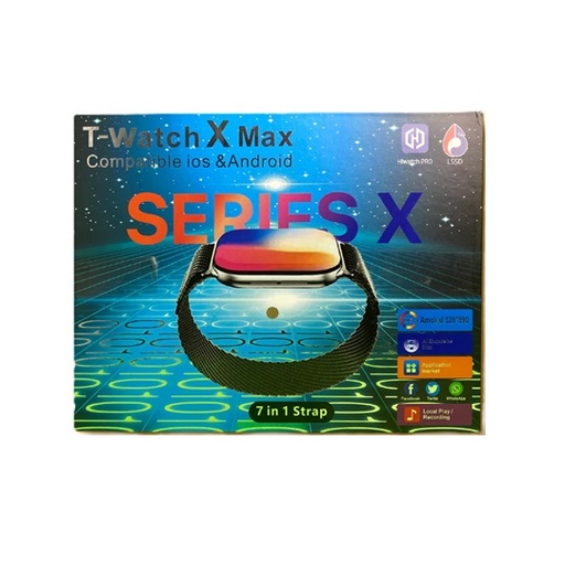 [504170] Reloj Inteligente Smartwatch Monitor Cardiaco Deporte 7 en 1 T-Watch X Max