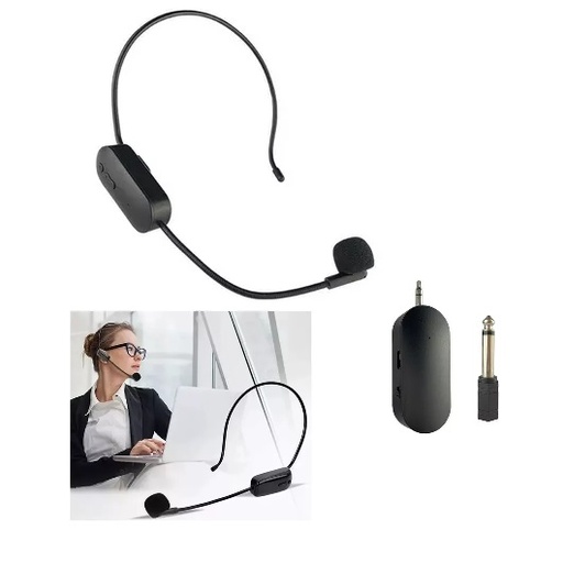 [6290132586983] Microfono Inalambrico Vincha Recargable 2.4G AY-101