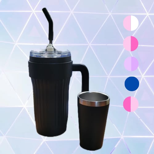 [6953567245015] Vaso Termico con Manija 900ml + Vaso y Bombilla