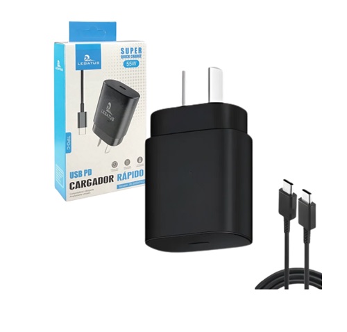[7796350515310 504459 RC9006000D] Kit Cargador 2 en 1 Legatus / Royalcell PD 55W Tipo C - C