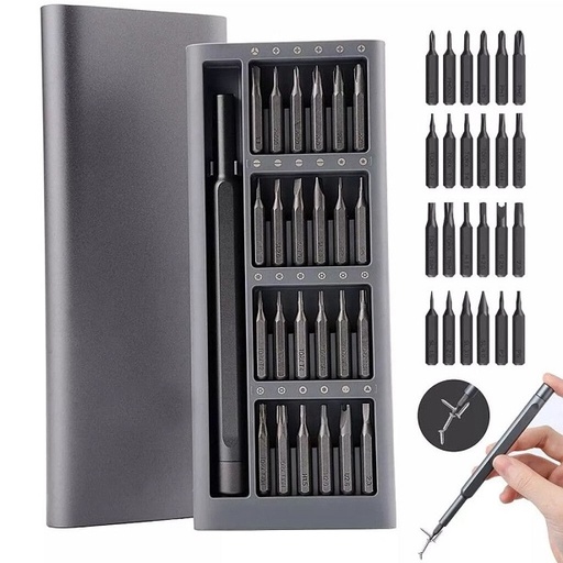 [6290132590850] Kit de Destornillador de Precision Aluminio Magnetico 24 en 1 GJ-CT24