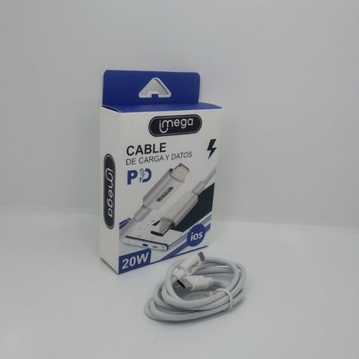 [6984521223602 MG360] Cable de Datos Carga Rapida Lightning a Tipo C 20w Imega