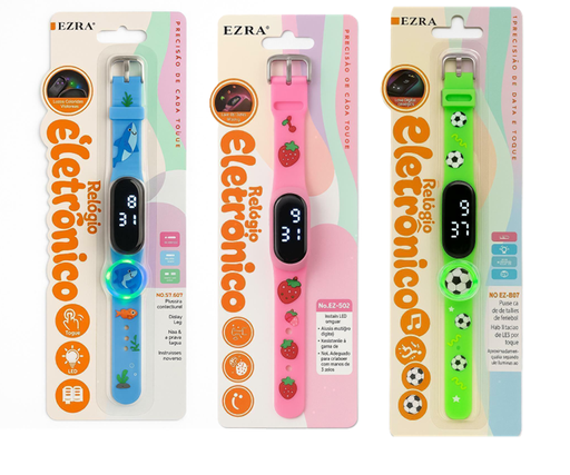 [EZ-B07] Reloj Pulsera Digital Engomado Infantil Animados