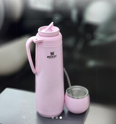 [504700] Termo con Tapa Mate y Bombilla 1.2L Stanley Rosa