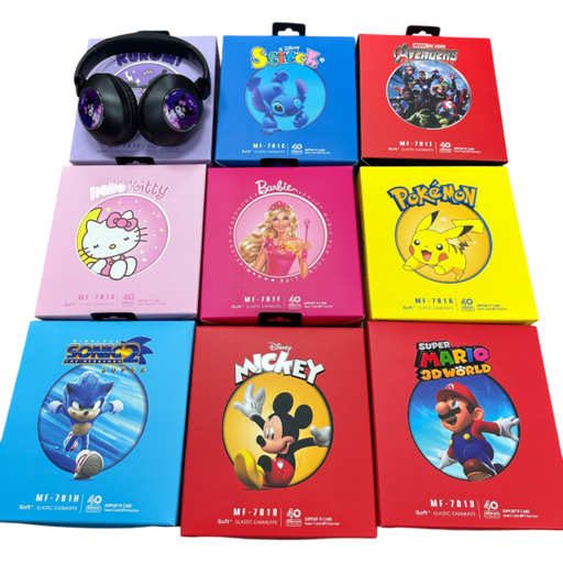 [6916519912908] Auricular Vincha Bluetooth Micro Sd Personajes MF-701 Kuromi