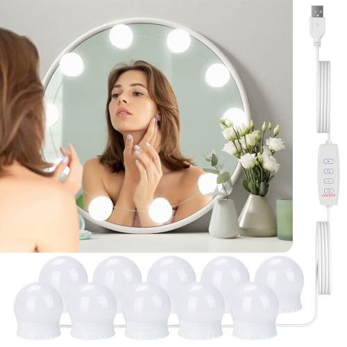 [6916466186452 LED-83051] Aplique de Luces para Espejo Usb 10 Focos con Regulador