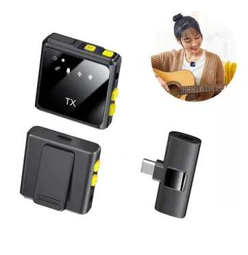 [504765] Microfono Corbatero Inalambrico 2.4G Tipo C F9-TC