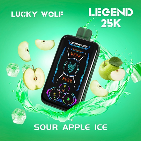 [5060521437995] Vaper Vapeador Electronico Lucky Wolf 25000 Puff (Manzana Verde)