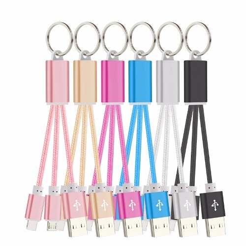 [500595] Cable 2 en 1 Llavero V8 + Iphone Tipo Cordon &&